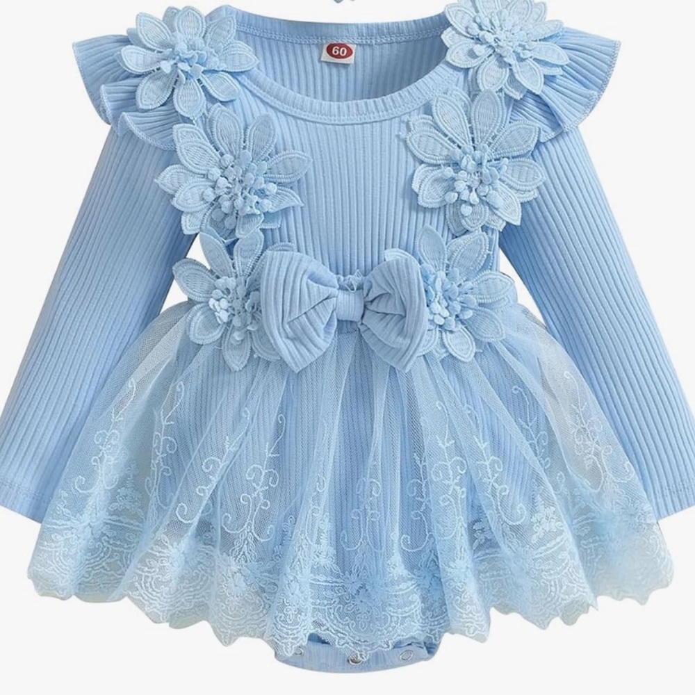 Adorable Blue Floral Baby Dress